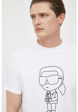 Karl Lagerfeld Тениска в бяло с принт - Pepit.bg