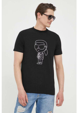 Karl Lagerfeld Тениска в черно с принт - Pepit.bg