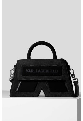 Karl Lagerfeld Велурена чанта в лилаво - Pepit.bg