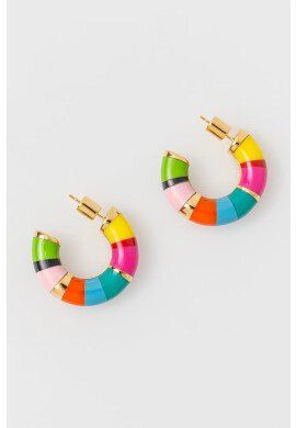 Kat Maconie Обици Candy Cane Stud Medium Hoop Earrings - Pepit.bg