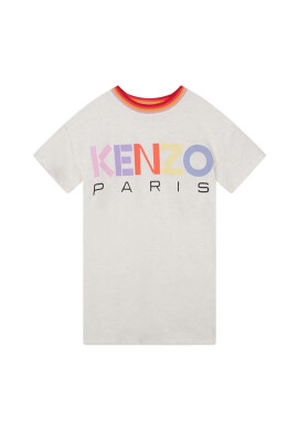 Kenzo kids Детска рокля в бежово къс модел със стандартна кройка - Pepit.bg