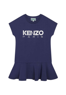 Kenzo kids Детска рокля в тъмносиньо къс модел разкроен модел - Pepit.bg