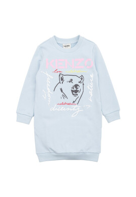Kenzo kids Детска рокля в тюркоазено къс модел със стандартна кройка - Pepit.bg