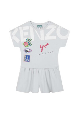 Kenzo kids Детски памучен гащеризон в синьо - Pepit.bg