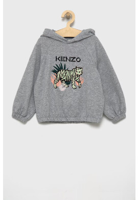 Kenzo kids Детски памучен суичър в бяло с апликация - Pepit.bg