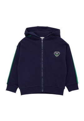 Kenzo kids Детски памучен суичър в тъмносиньо с принт - Pepit.bg