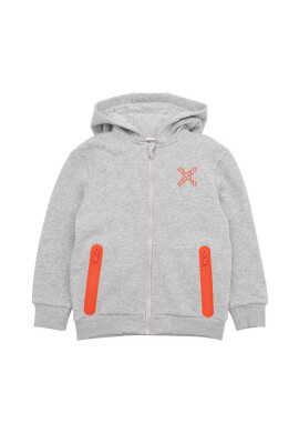 Kenzo kids Детски памучен суичър в сиво с принт - Pepit.bg
