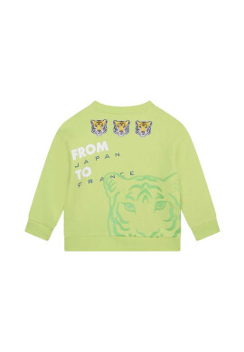 Kenzo kids Детски памучен суичър в зелено с принт - Pepit.bg
