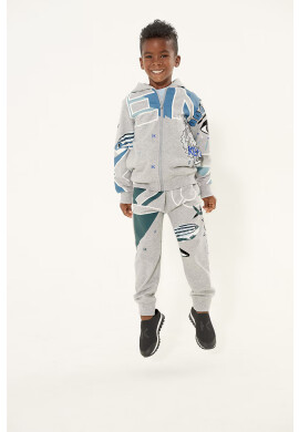 Kenzo kids Детски панталон в сиво с принт - Pepit.bg
