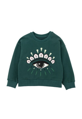 Kenzo kids Детски суичър в зелено с принт - Pepit.bg