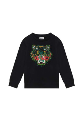 Kenzo kids Детски суичър в черно с принт - Pepit.bg
