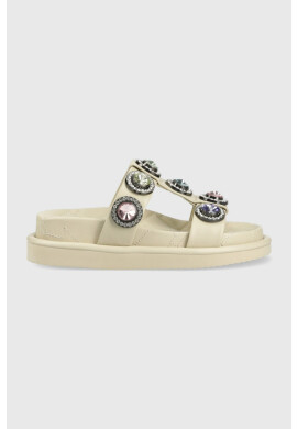 Kurt Geiger London Кожени чехли Orson в сиво с платформа - Pepit.bg