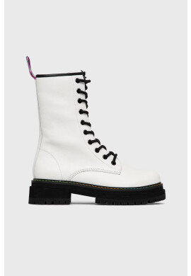 Kurt Geiger London Кожени кубинки дамски в бяло с равна подметка - Pepit.bg