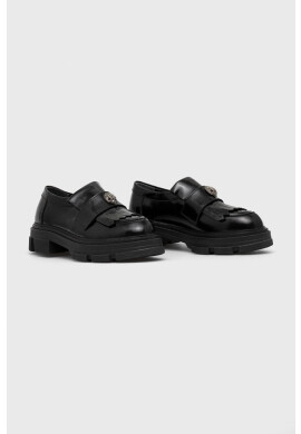 Kurt Geiger London Кожени мокасини Bird Eagle в черно с равна подметка 8490000109 - Pepit.bg