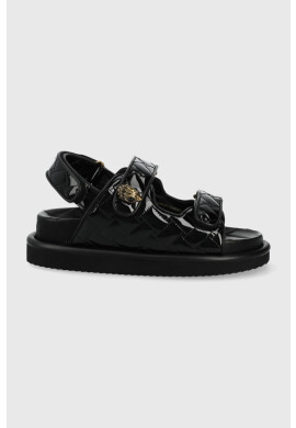 Kurt Geiger London Кожени сандали дамски в черно с платформа - Pepit.bg