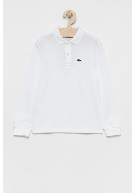 Lacoste Детска блуза с дълги ръкави в бяло с изчистен дизайн - Pepit.bg