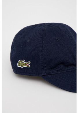 Lacoste Детска памучна шапка в тъмносиньо с апликация - Pepit.bg