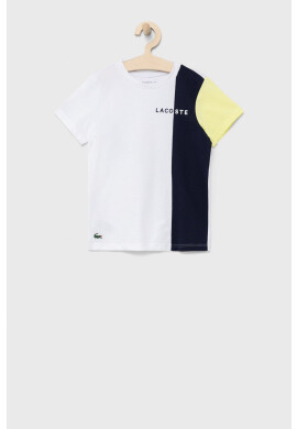 Lacoste Детска тениска в тъмносиньо с изчистен дизайн - Pepit.bg