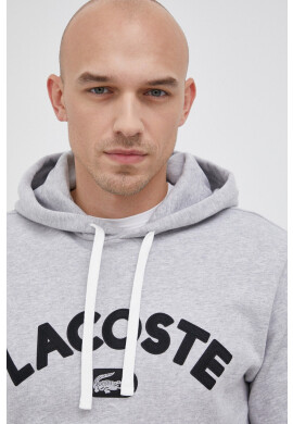 Lacoste Памучен суичър мъжки в сиво с апликация - Pepit.bg