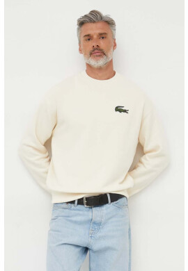 Lacoste Памучен суичър в бежово с апликация - Pepit.bg