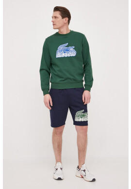 Lacoste Памучен суичър в зелено с принт - Pepit.bg