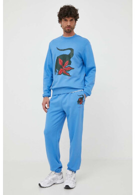 Lacoste Памучен суичър x Netflix в синьо с десен - Pepit.bg