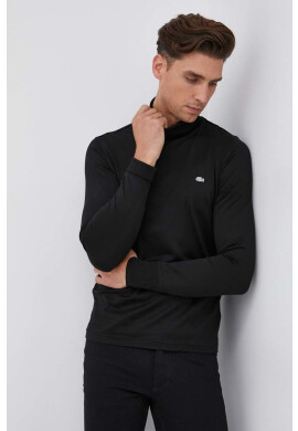 Lacoste Памучна блуза с дълги ръкави в бяло с изчистен дизайн - Pepit.bg