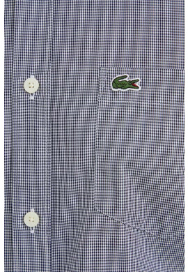 Lacoste Памучна риза мъжка в бяло със стандартна кройка с яка с копче - Pepit.bg