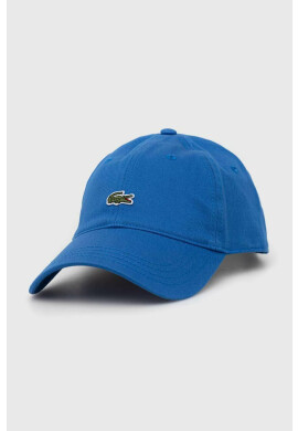 Lacoste Памучна шапка с козирка в тъмносиньо с апликация - Pepit.bg