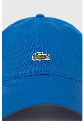 Lacoste Памучна шапка с козирка в тъмносиньо с апликация - Pepit.bg