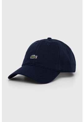 Lacoste Памучна шапка с козирка в тъмносиньо с апликация - Pepit.bg
