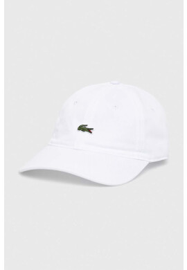 Lacoste Памучна шапка с козирка в бяло с апликация - Pepit.bg