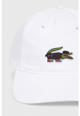 Lacoste Памучна шапка x Netflix в бяло с апликация - Pepit.bg