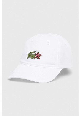Lacoste Памучна шапка x Netflix в бяло с апликация - Pepit.bg