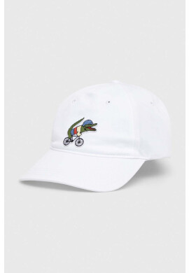 Lacoste Памучна шапка x Netflix в бяло с апликация - Pepit.bg