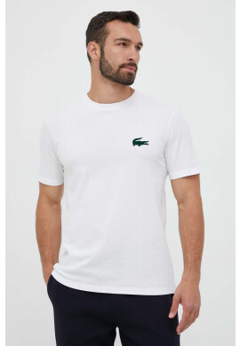 Lacoste Памучна тениска в бяло с апликация - Pepit.bg