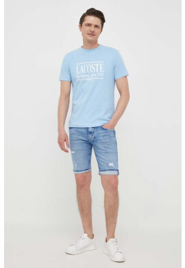 Lacoste Памучна тениска в бяло с принт - Pepit.bg