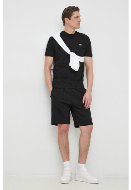 Lacoste Памучна тениска в черно с апликация - Pepit.bg