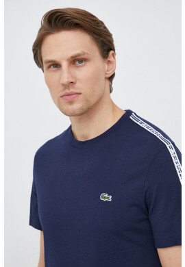 Lacoste Памучна тениска в тъмносиньо с апликация - Pepit.bg