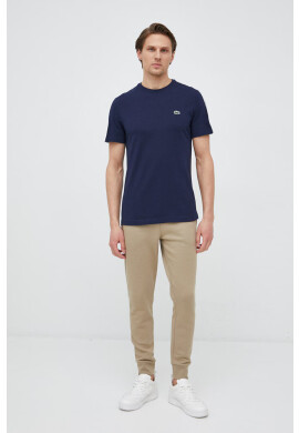 Lacoste Памучна тениска в тъмносиньо с апликация - Pepit.bg