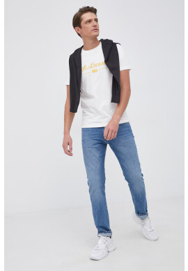 Lacoste Памучна тениска в зелено с принт - Pepit.bg