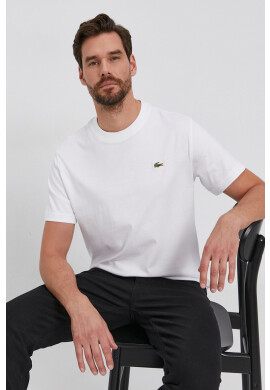 Lacoste Памучна тениска в бяло с апликация - Pepit.bg