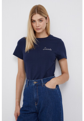 Lacoste Памучна тениска в тъмносиньо - Pepit.bg