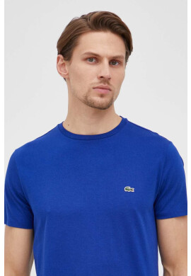 Lacoste Памучна тениска в тъмносиньо с изчистен дизайн - Pepit.bg