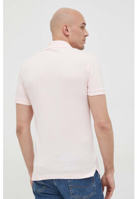 Lacoste Памучна тениска с яка в тъмносиньо с изчистен дизайн - Pepit.bg