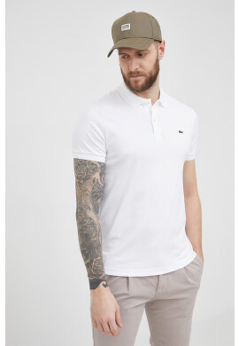 Lacoste Памучна тениска с яка в черно с изчистен дизайн - Pepit.bg