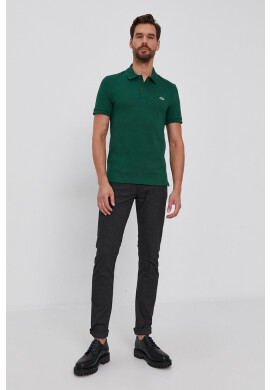 Lacoste Памучна тениска с яка в зелено с изчистен дизайн - Pepit.bg