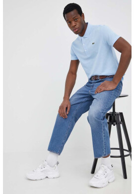 Lacoste Памучна тениска с яка в бяло с изчистен дизайн - Pepit.bg