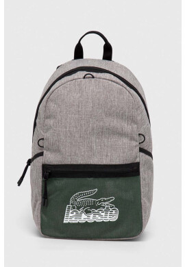 Lacoste Раница в сиво голям размер с десен - Pepit.bg