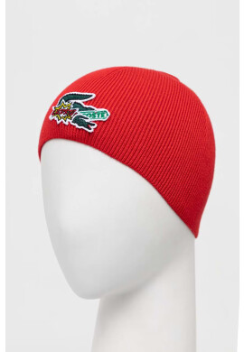 Lacoste Шапка с вълна в червено с фина плетка - Pepit.bg